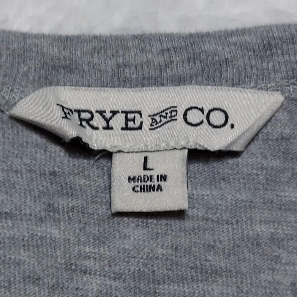 Frye and Co Graphic T-Shirt Mens Large Light Grey Heather New USA Flag Americana - Picture 7 of 9